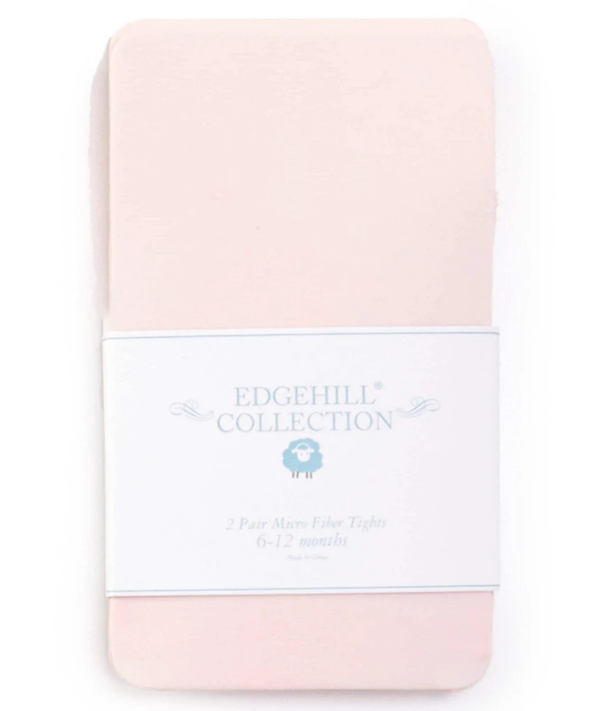 Edgehill Collection Baby Girls 2-Pack Microfiber Tights