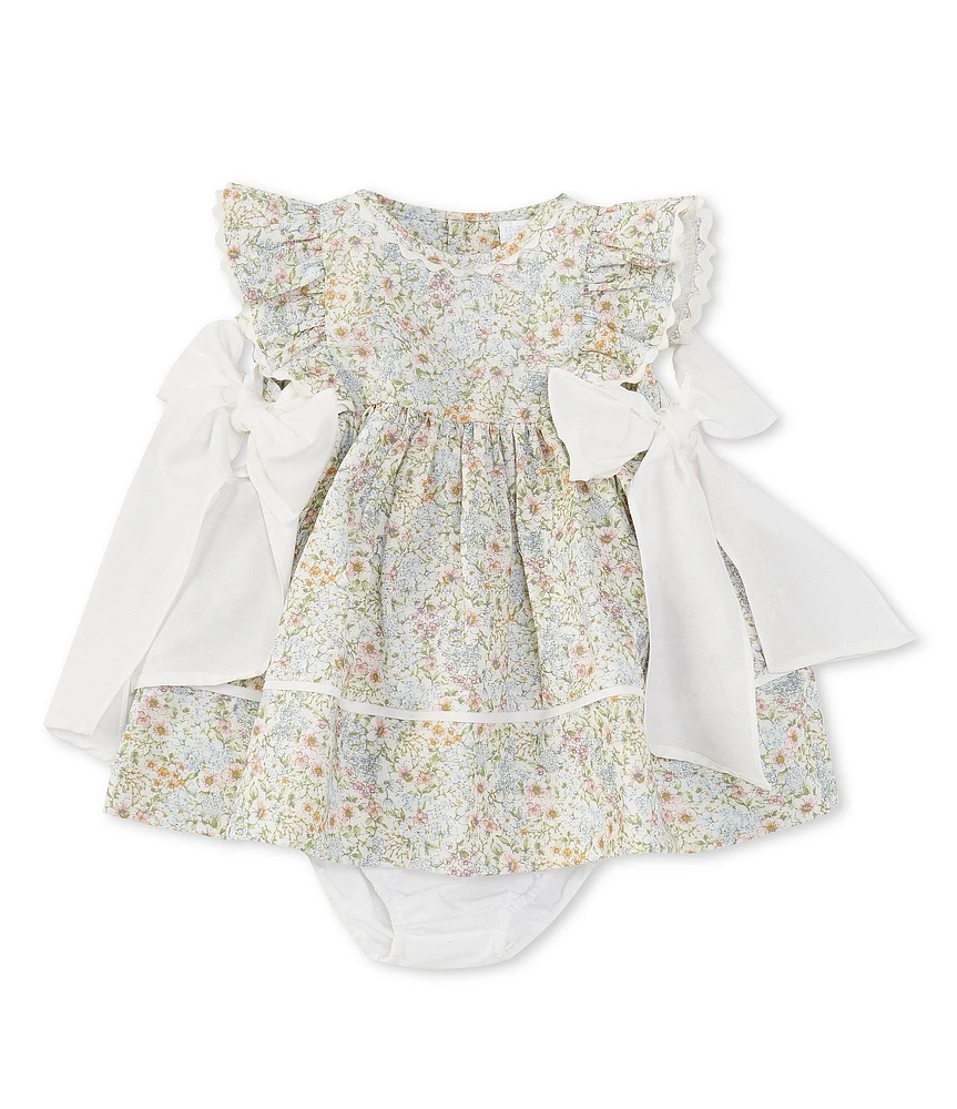 Edgehill Collection Baby Girls Side-Tie Sleeveless Floral Dress