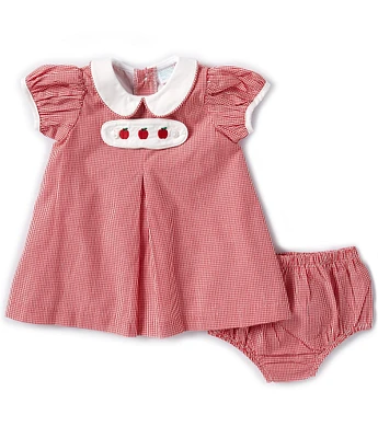 Edgehill Collection Baby Girls Peter Pan Cap Sleeve Tab Dress