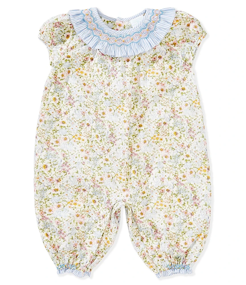 Edgehill Collection Baby Girls Floral Longall Romper