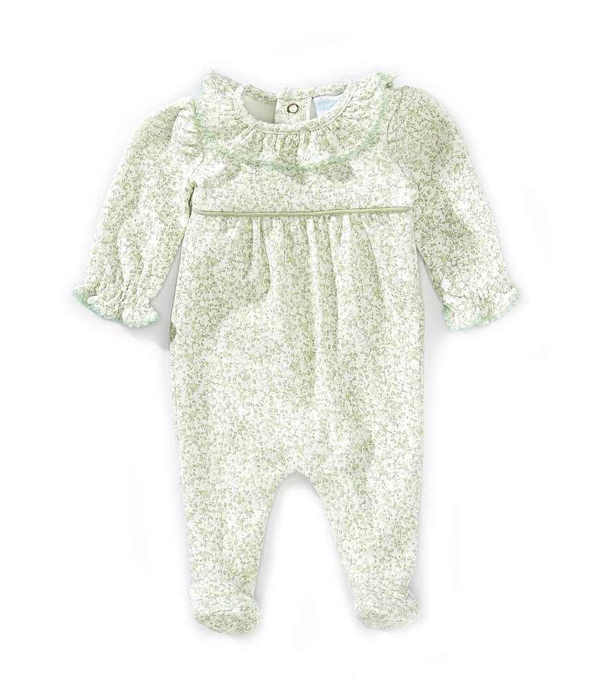 Edgehill Collection Baby Girls Long-Sleeve Ditsy Floral Footie Coverall