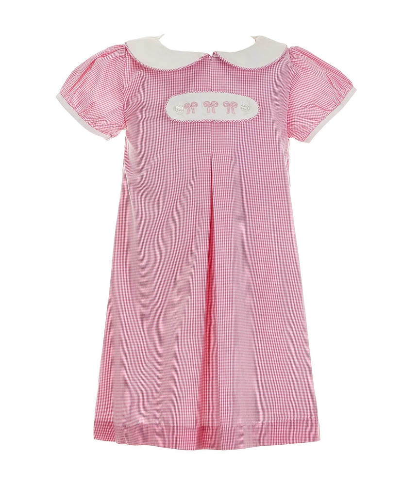 Edgehill Collection Little Girls Peter Pan Cap Sleeve Tab Dress