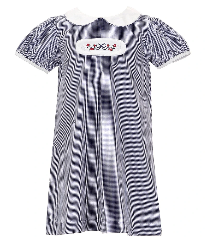 Edgehill Collection Little Girls Peter Pan Cap Sleeve Tab Dress