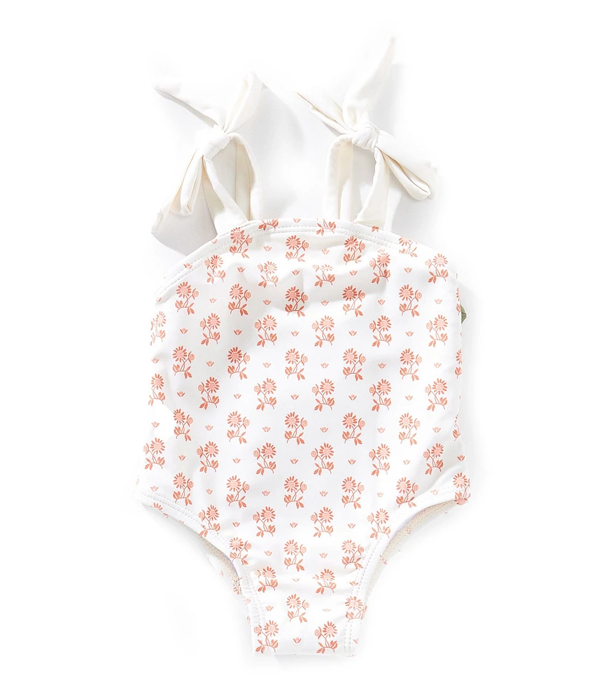 Edgehill Collection x Kristin Ellen Hockman Baby Girls Sybil Square Neck Floral One-Piece Swimsuit