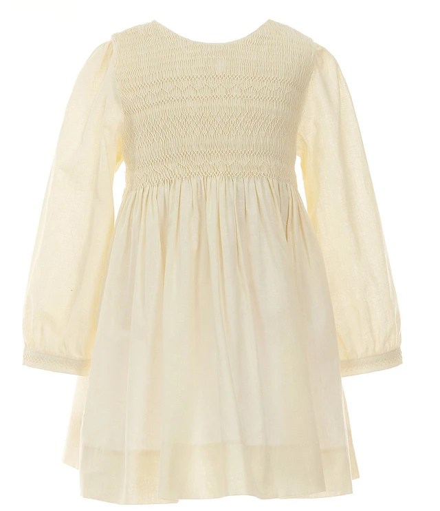 Edgehill Collection x Kristin Ellen Hockman Little Girls Margaret Long  Sleeve Smocked Dress | Liberty Center