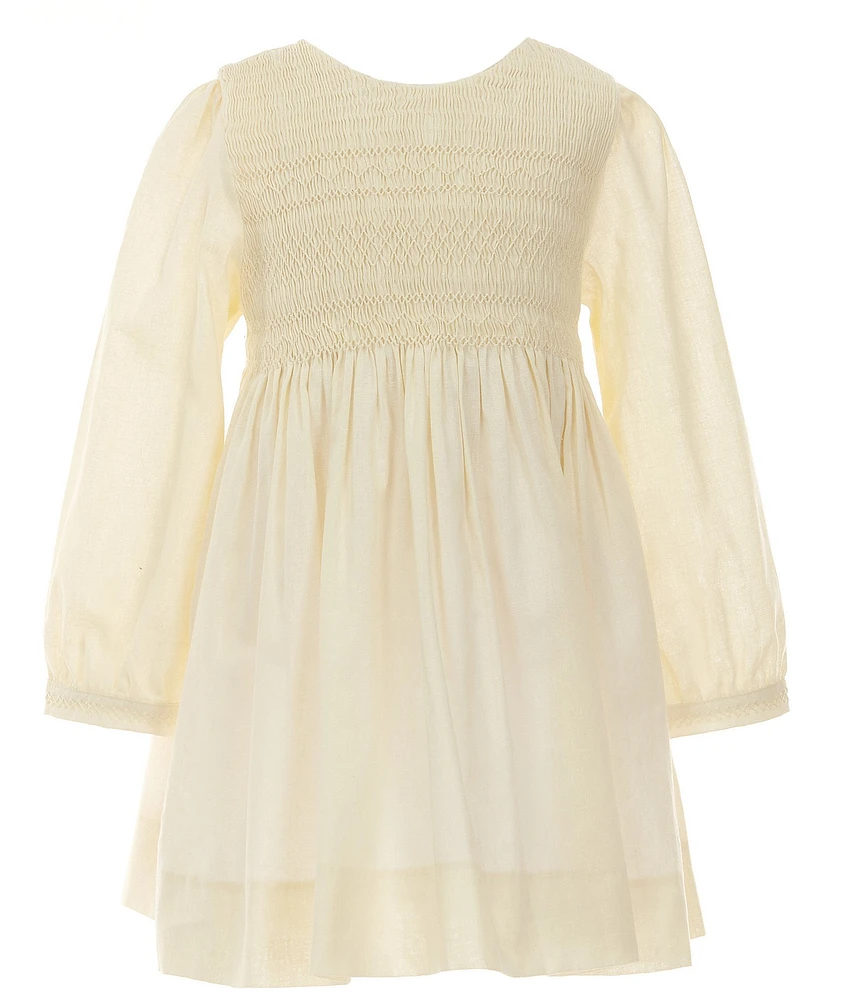 Edgehill Collection x Kristin Ellen Hockman Little Girls Margaret Long Sleeve Smocked Dress