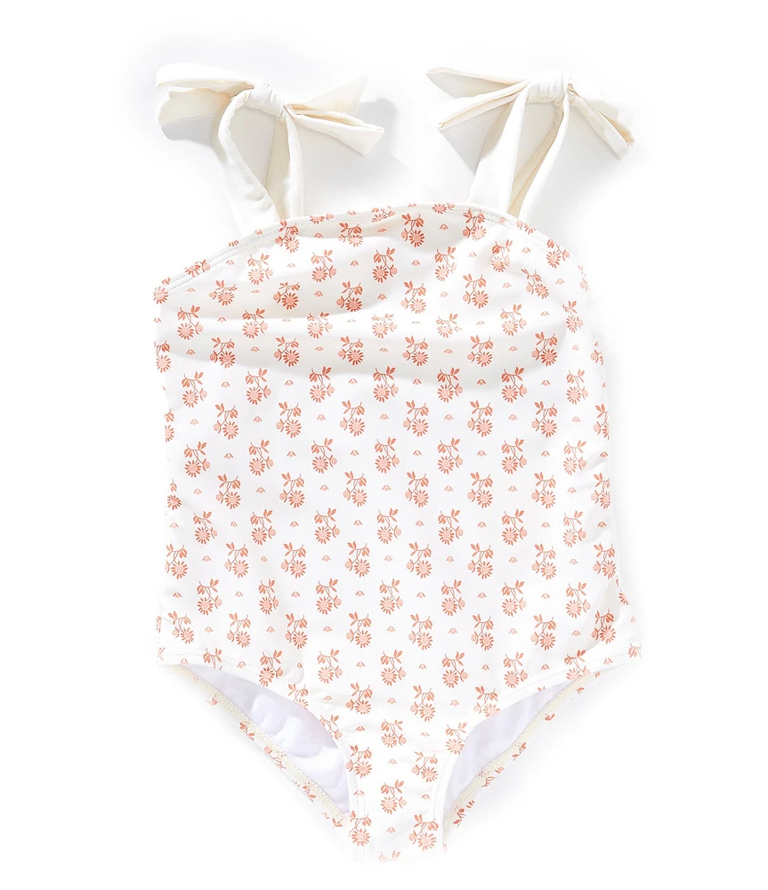 Edgehill Collection x Kristin Ellen Hockman Little Girls Sybil Square Neck Floral One-Piece Swimsuit