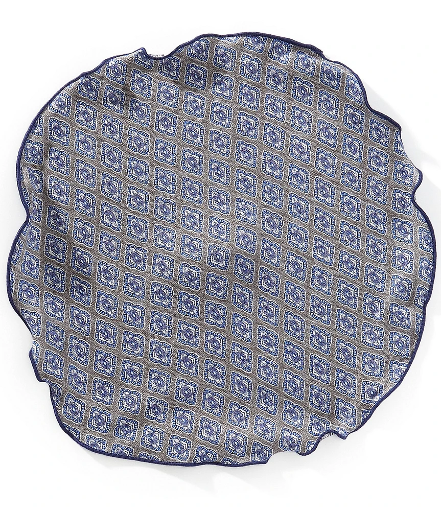 Edward Armah Connected Medallion Silk Pocket Square