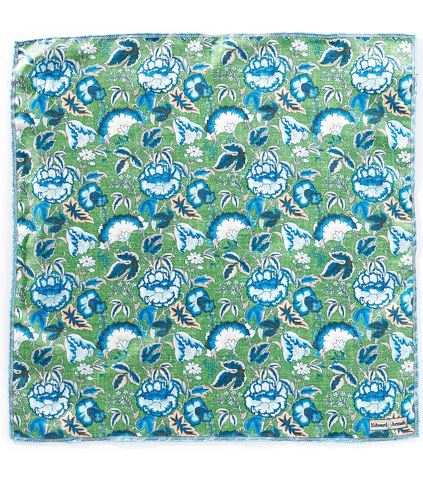 Edward Armah Floral Silk Pocket Square