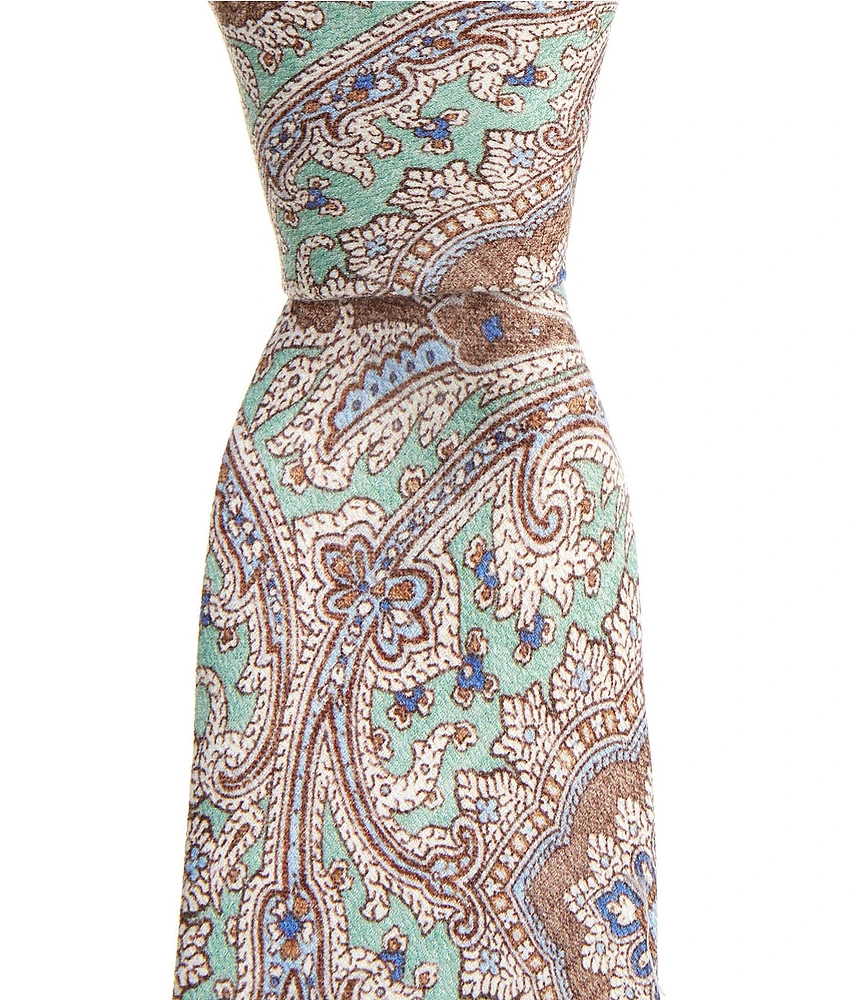 Edward Armah Paisley 3.3#double; Silk Tie