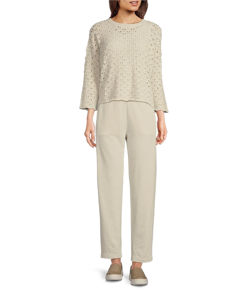 Eileen Fisher Organic Cotton Cashmere Blend Fluff Bracelet Sleeve Sweater