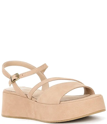 Eileen Fisher Dae Nubuck Ankle Strap Platform Sandals