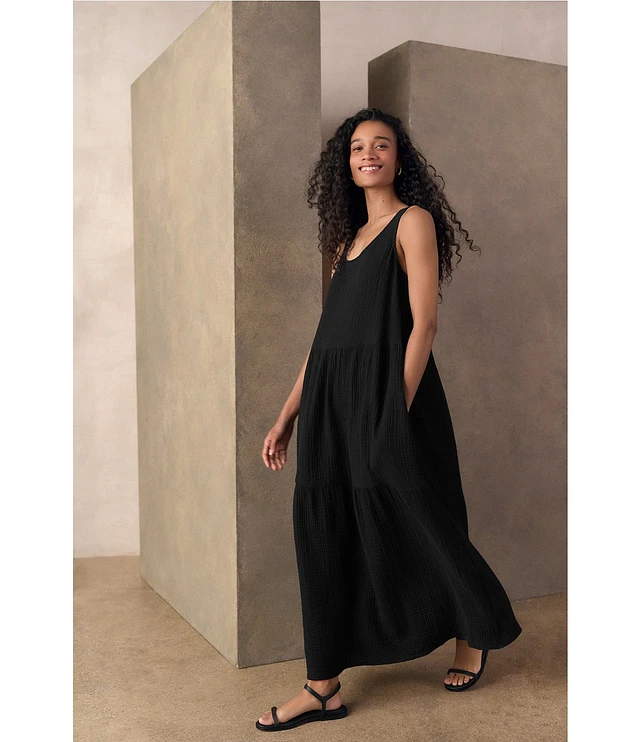 eileen fisher organic cotton gauze dress Striped Organic Cotton Gauze Shirtdress