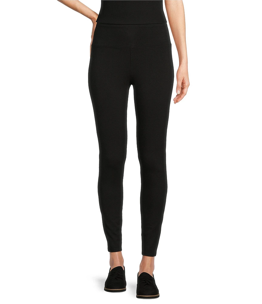 Eileen Fisher Petite Size Knit Jersey High-Rise Slim Leggings