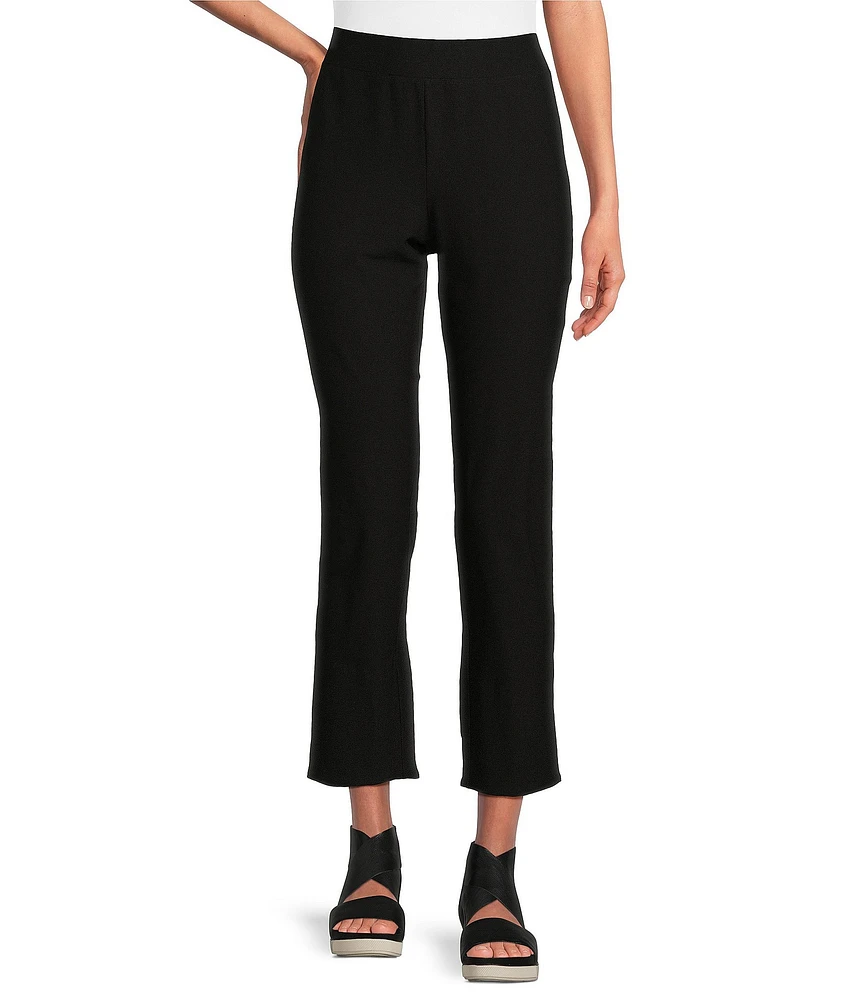 Eileen Fisher Petite Size Stretch Crepe Flat Front Crop Skinny Leg Pants
