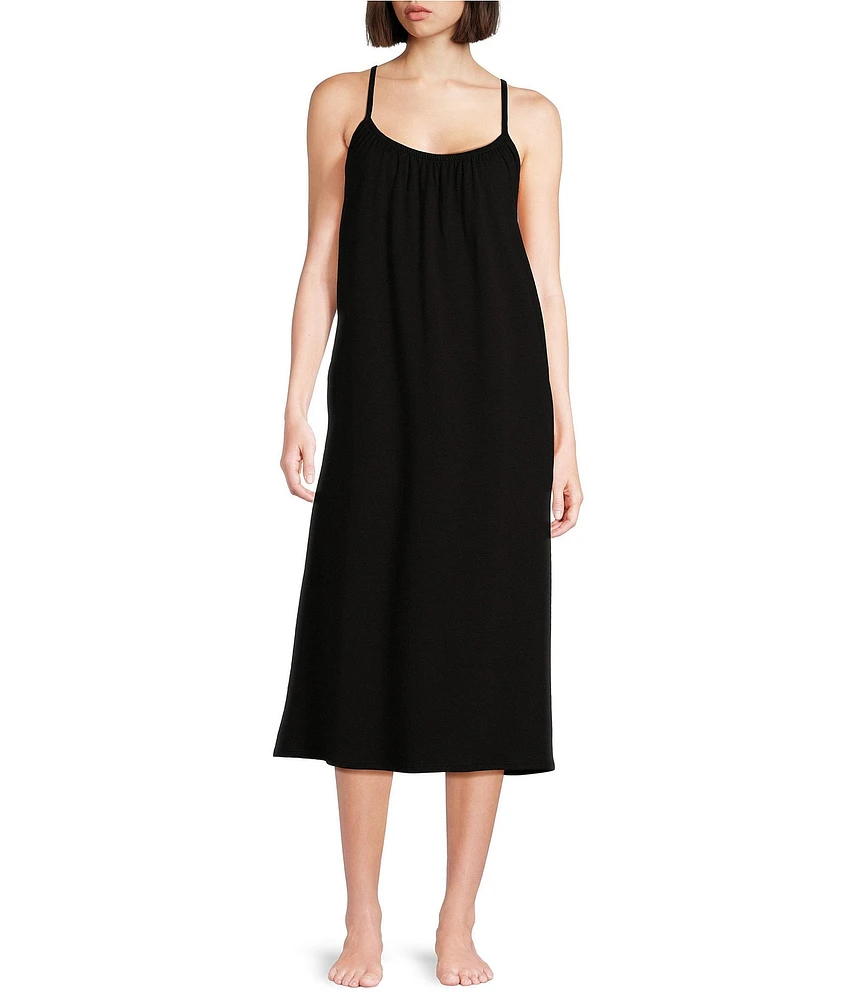 Eileen Fisher Organic Cotton Sleeveless Scoop Neck Knit Nightgown