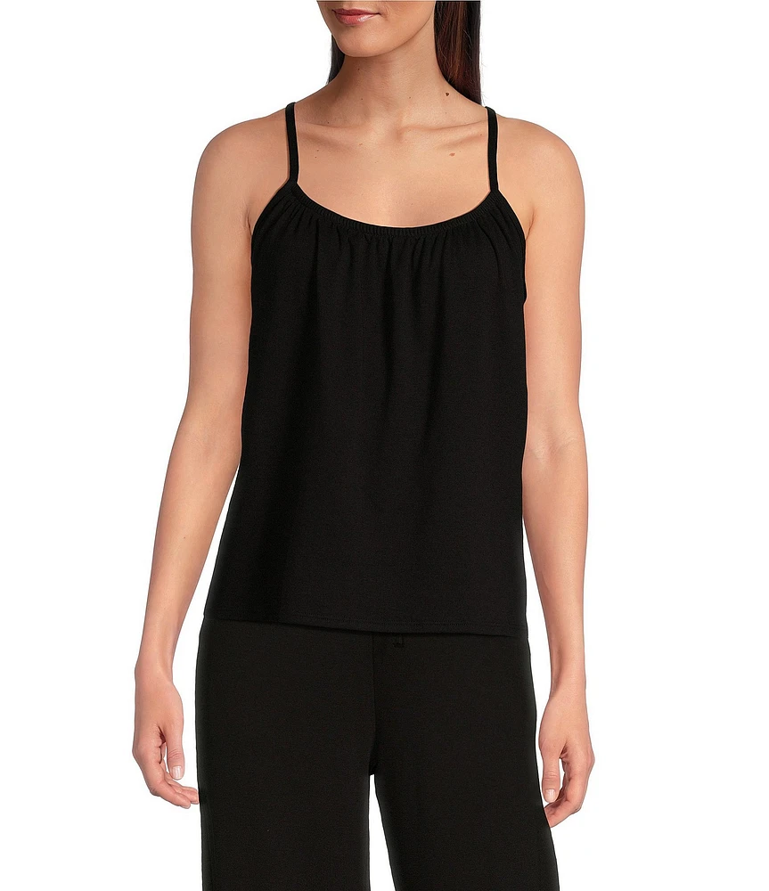 Eileen Fisher Organic Cotton Sleeveless Scoop Neck Solid Knit Coordinating Sleep Top