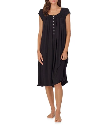 Eileen West Solid Cap Sleeve Sweetheart Neck Modal Jersey Knit Waltz Nightgown