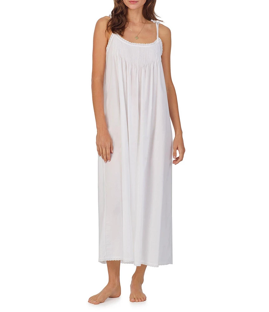 Eileen West Solid Woven Lawn Sleeveless Scoop Neck Nightgown
