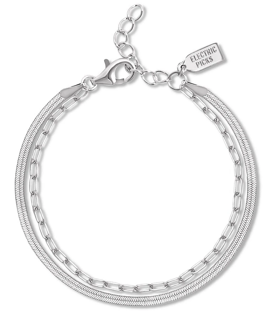 Electric Picks Double Chain Layered Bracelet