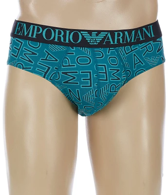 Emporio Armani Logo Letter Print Briefs