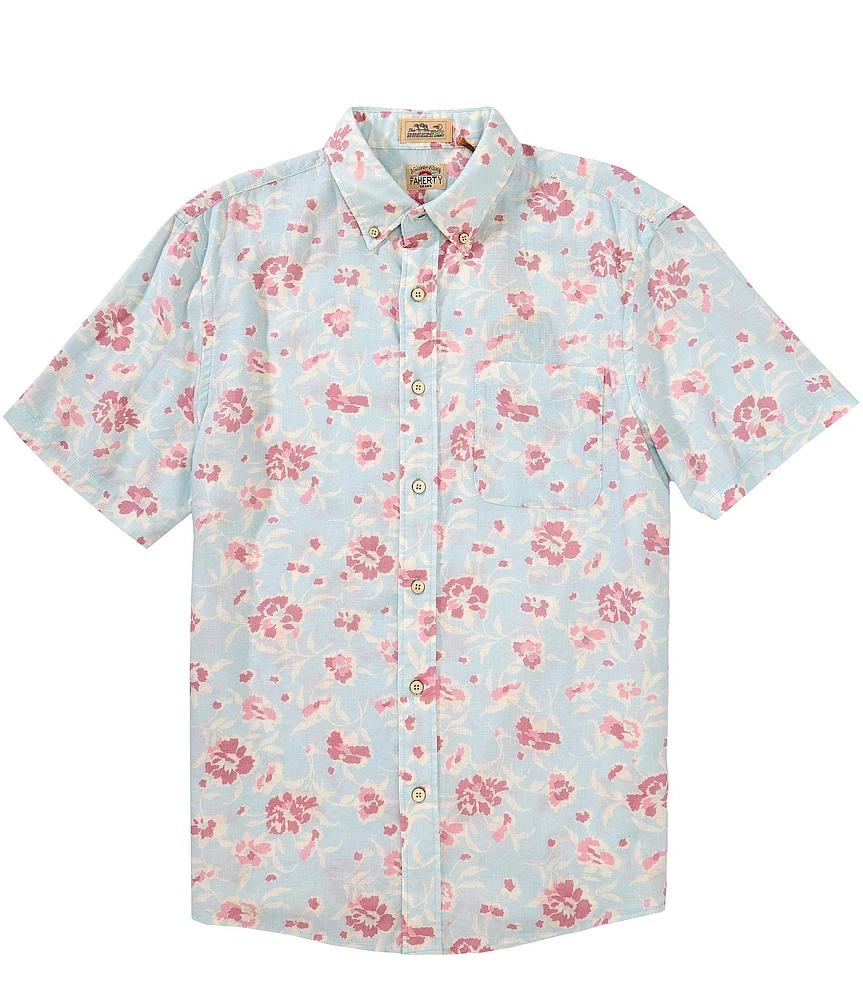 Faherty Breeze Allover Print Short Sleeve Woven Shirt