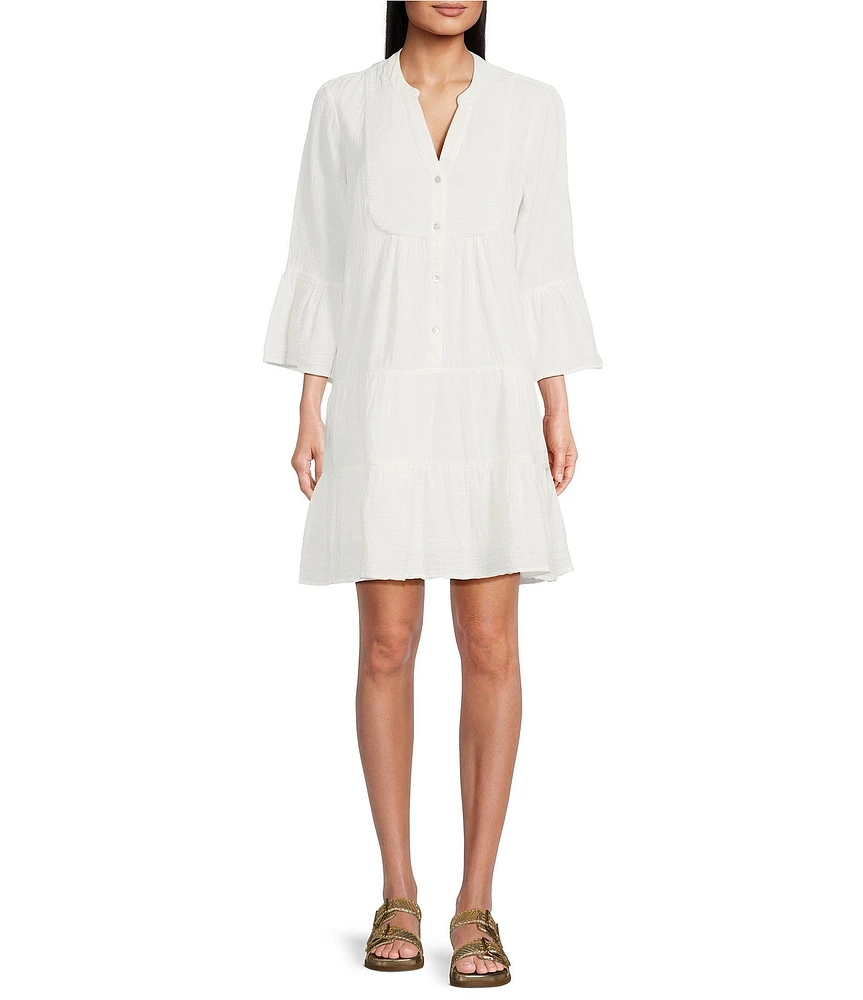 Faherty Dream Organic Cotton Gauze Tiered Kasey Dress