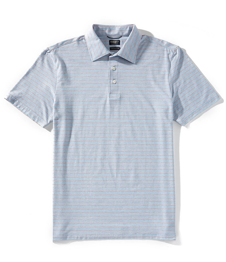 Faherty Movement Stripe Stretch Short Sleeve Polo Shirt