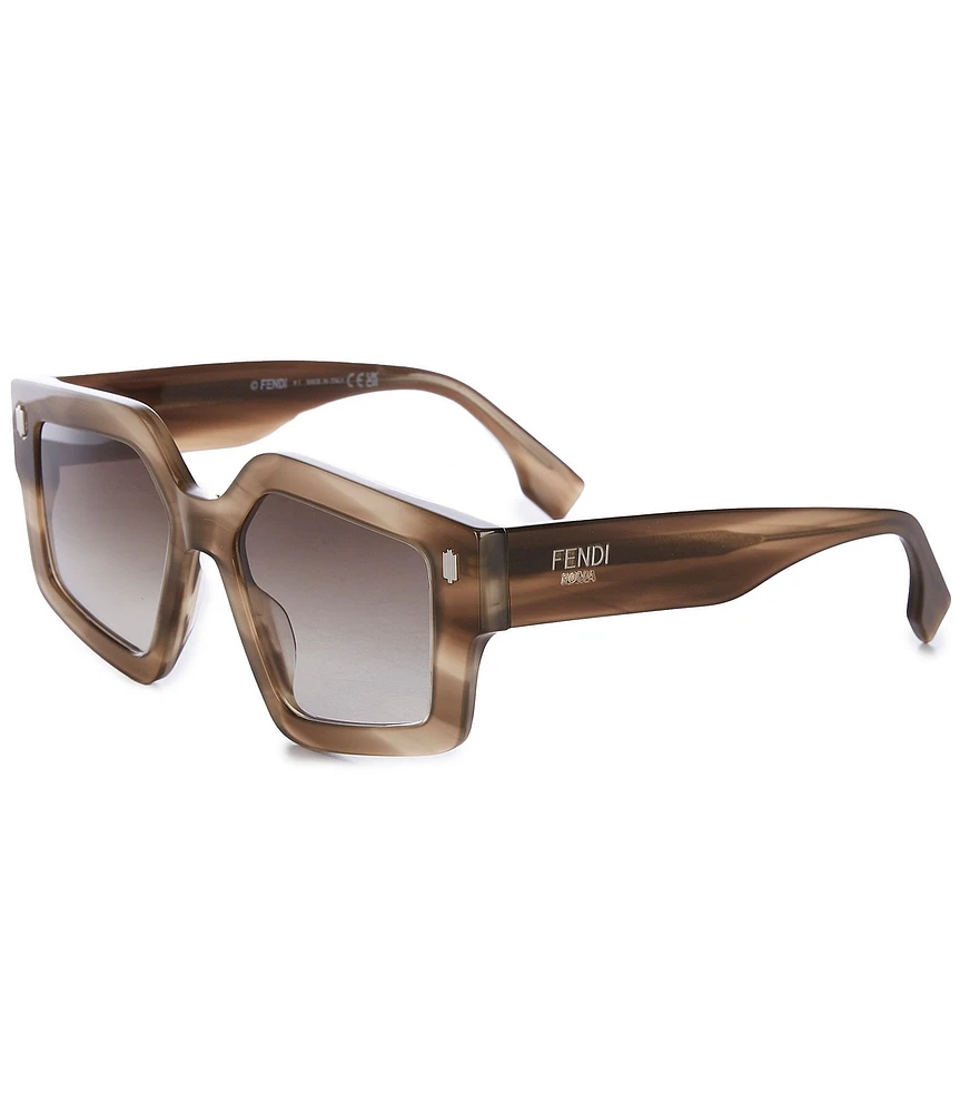 FENDI Women's Fendi Roma 52mm Square Striped Sunglasses