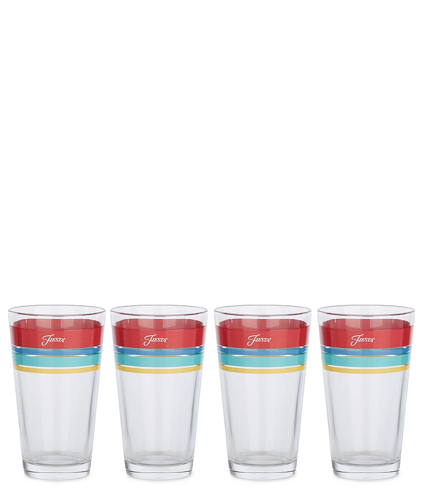 Fiesta Edgeline Vibrant Cooler 16oz Glass, Set of 4