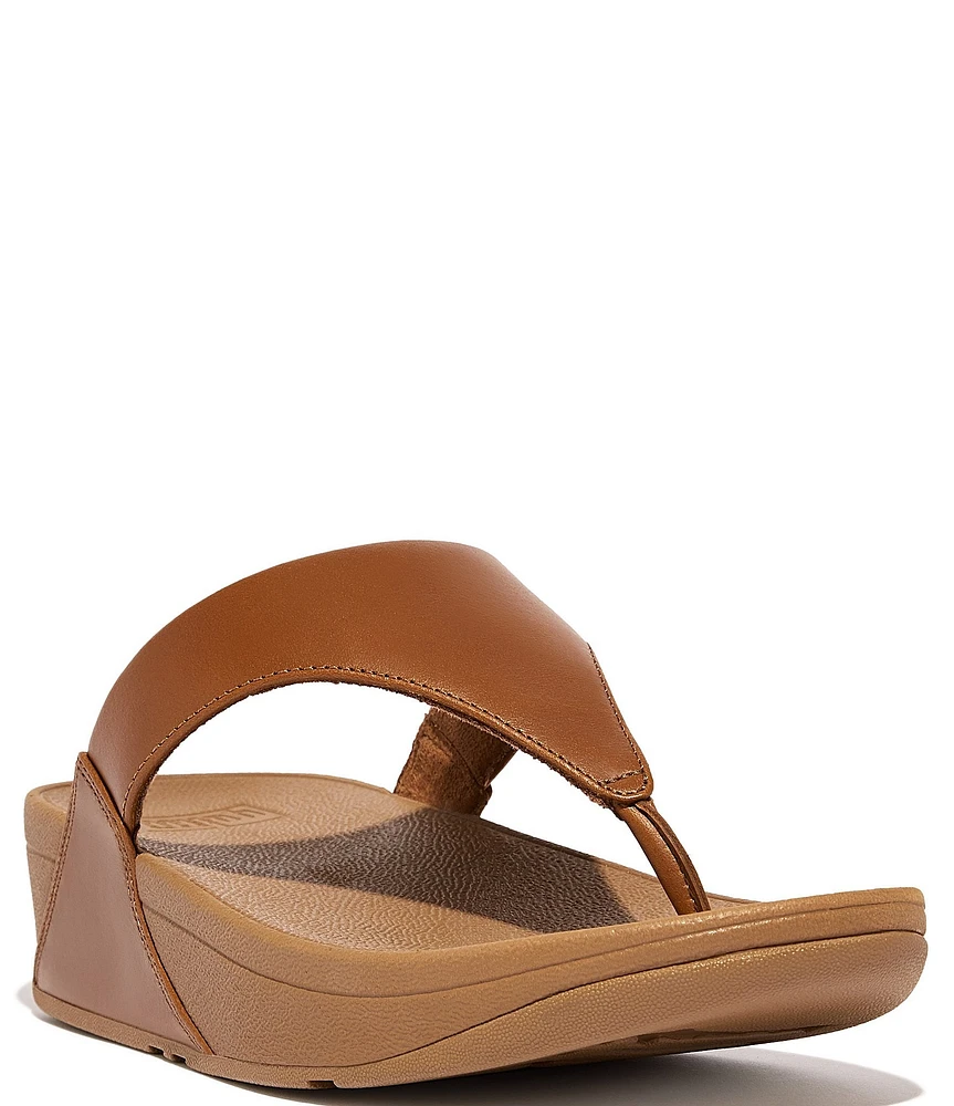 FitFlop Lulu Leather Platform Thong Wedge Sandals