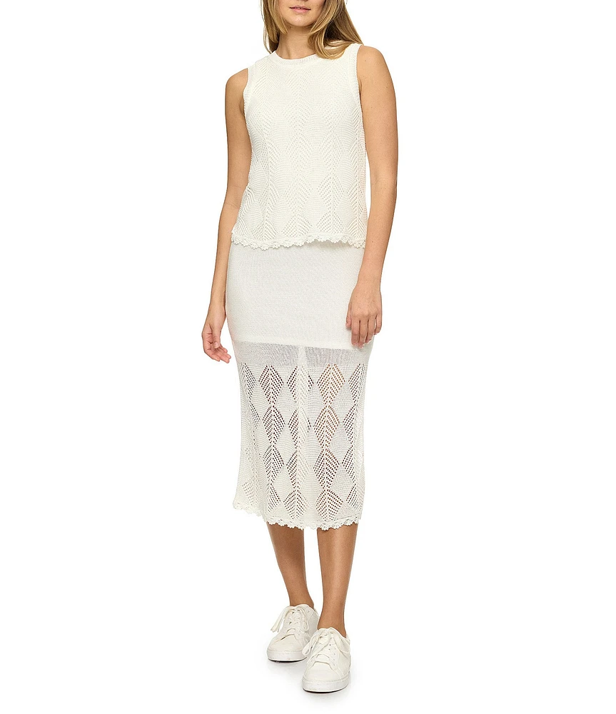 Flag and Anthem Addison Sleeveless Crochet Midi Dress