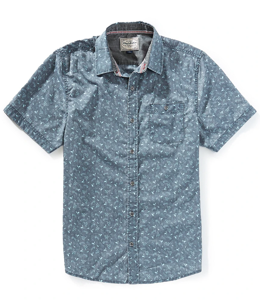 Flag and Anthem Ashland Short Sleeve Leaf-Printed Woven Shirt