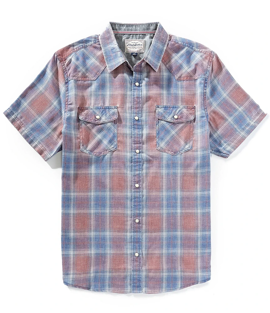 Flag and Anthem Benton Plaid Short Sleeve Woven Western Shirt