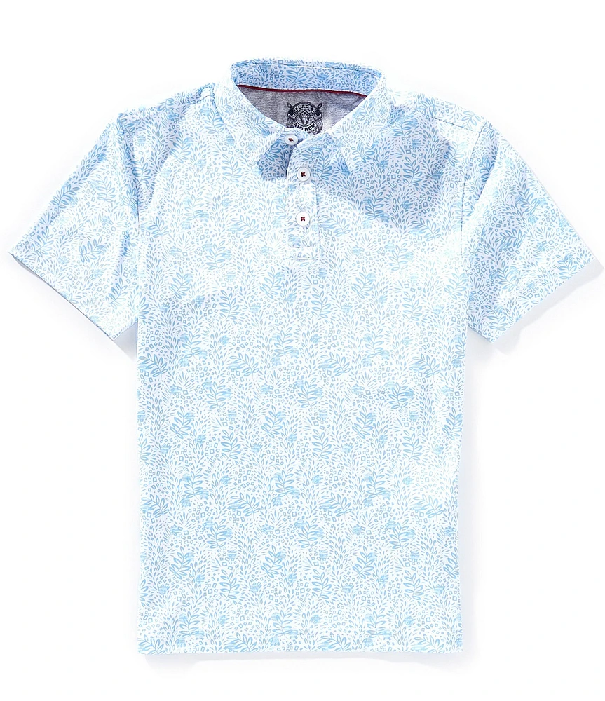 Flag and Anthem Big Boys 8-20 Short Sleeve Willoughby Leaf-Printed Polo Shirt