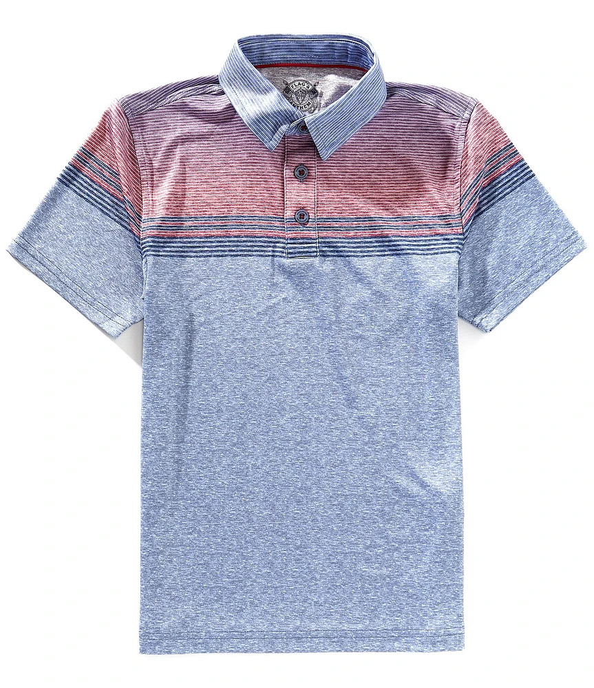 Flag and Anthem Big Boys 8-20 Denton Gradient Chest Stripe Performance Polo Shirt
