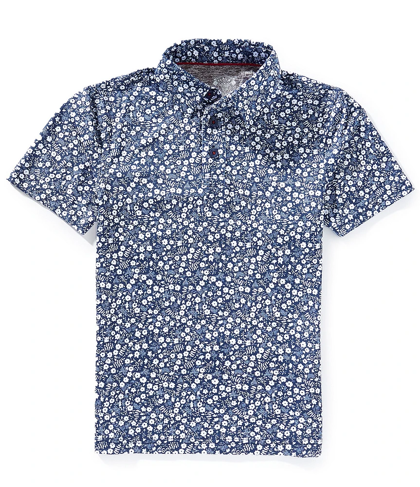 Flag and Anthem Big Boys Short Sleeve Cobbtown Floral-Print Polo Shirt