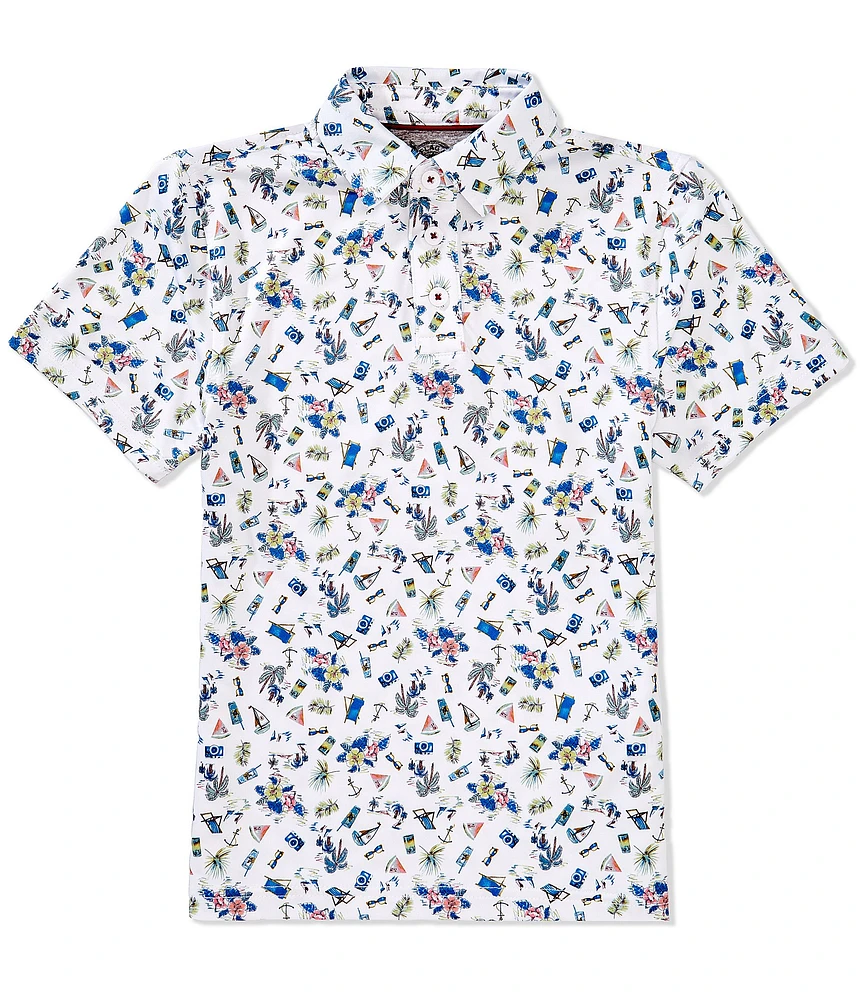 Flag and Anthem Big Boys 8-20 Short-Sleeve Opelika Beach Print Polo Shirt