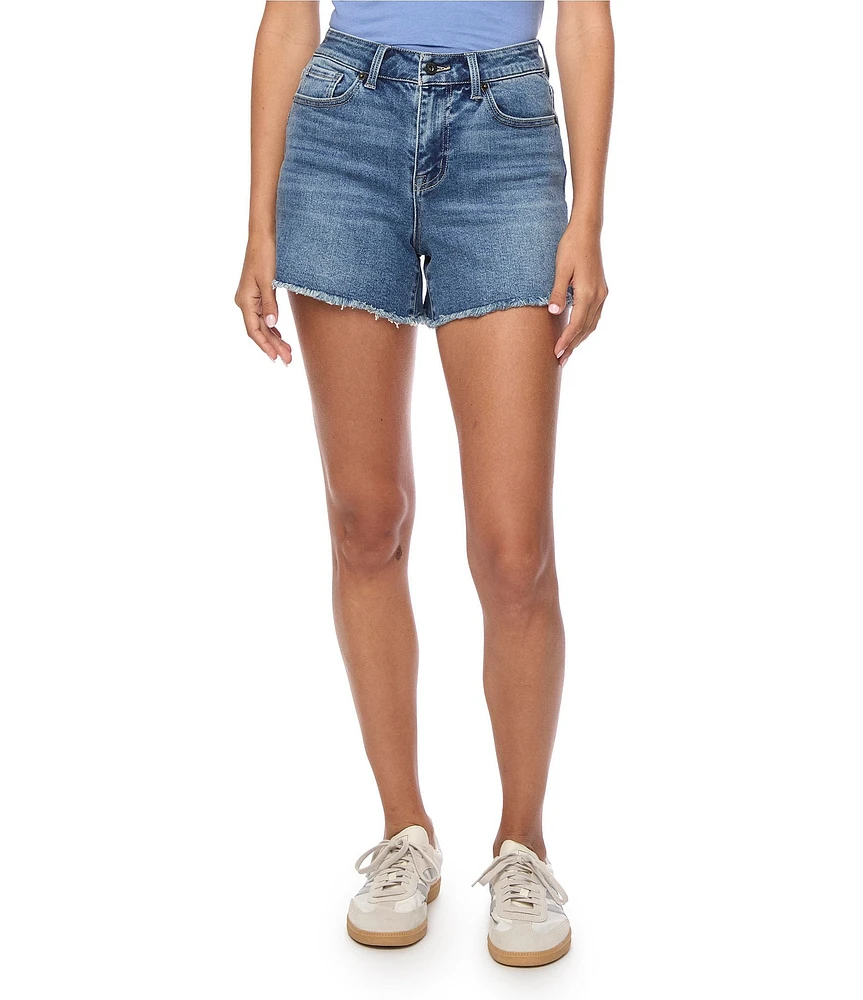 Flag and Anthem Claire Cutoff 2.5#double; Frayed Hem Denim Shorts
