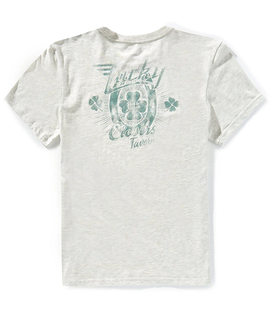 Flag and Anthem Clover Lucky Clovers Tavern Short Sleeve T-Shirt