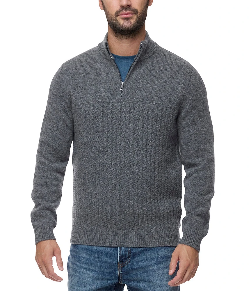 Flag and Anthem Long Sleeve Woodland Cable Knit Merino Wool Sweater