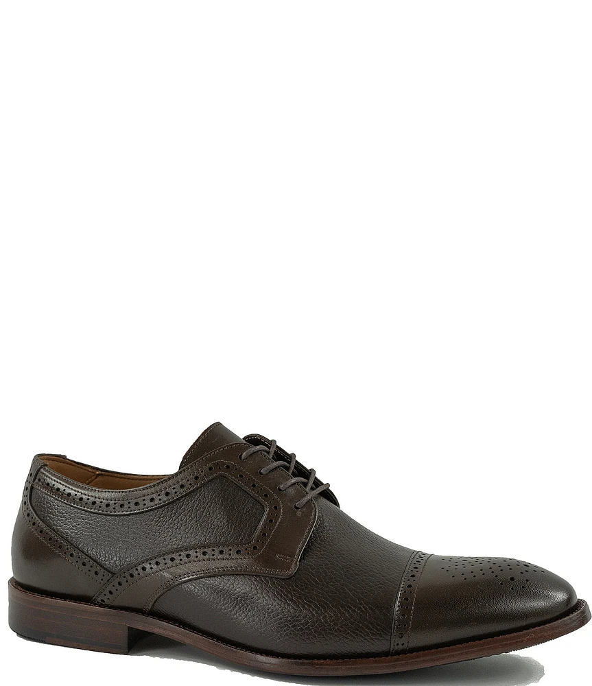 Flag LTD. Men's Harmon Leather Brogue Detail Cap Toe Dress Oxfords