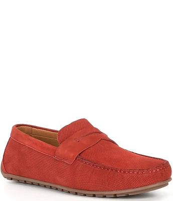 Flag LTD. Men's Mario Embossed Leather Penny Loafer Drivers