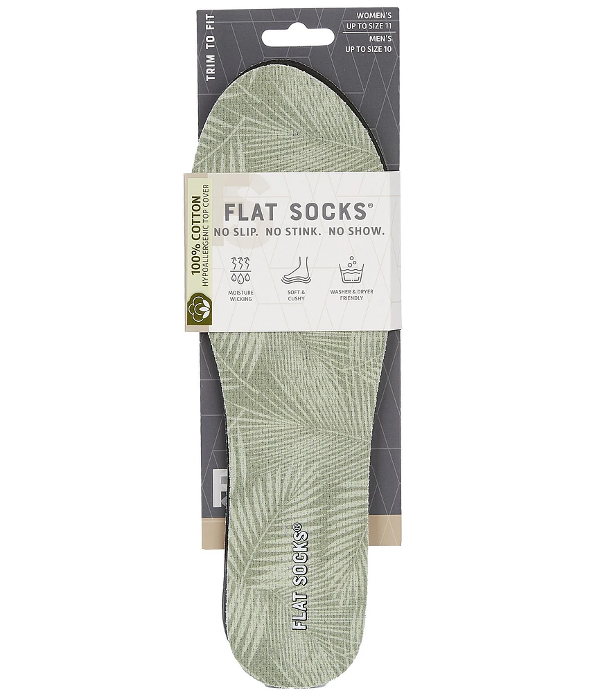 Flat Socks Eco Palm Print Cushioned Liners