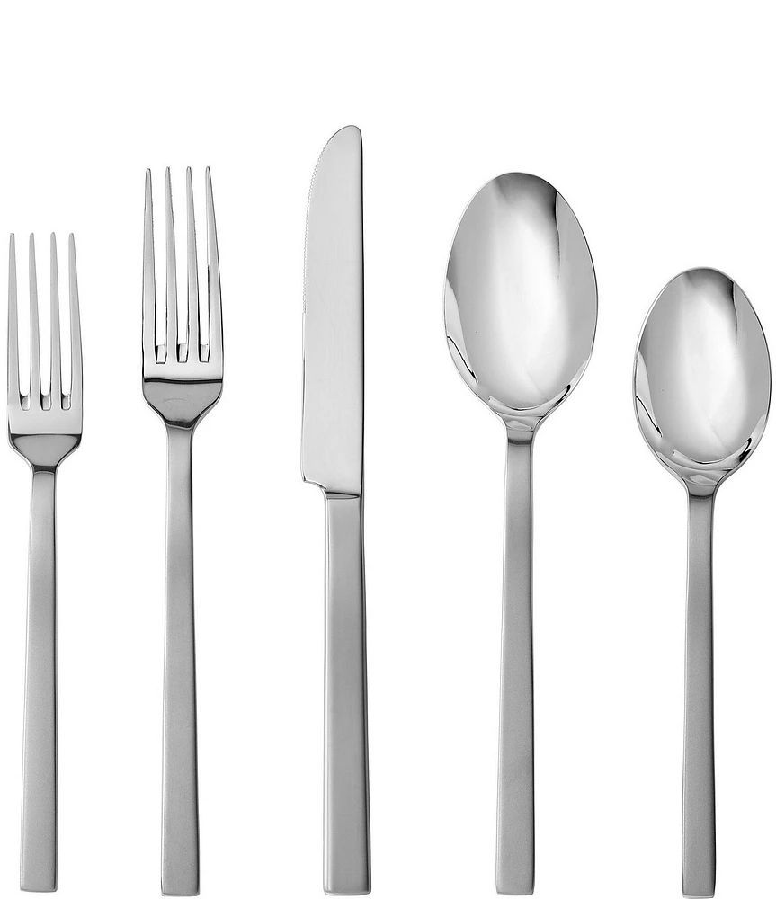 Fortessa Viggo Satin 40-Piece Silver Stainless Steel Flatware Set