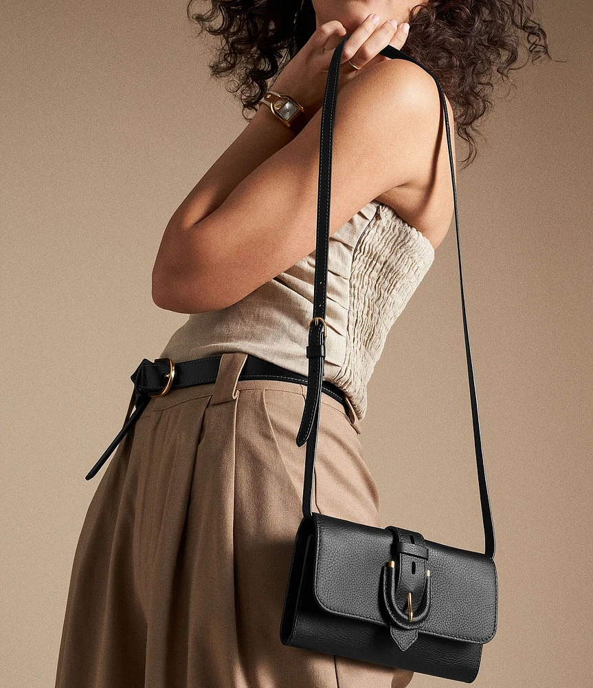 Fossil Harwell Buckled Wallet on a Chain Crossbody Bag