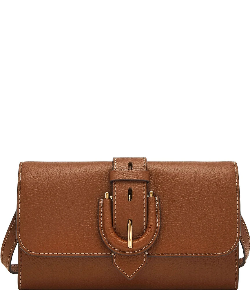 Fossil Harwell Buckled Wallet on a Chain Crossbody Bag