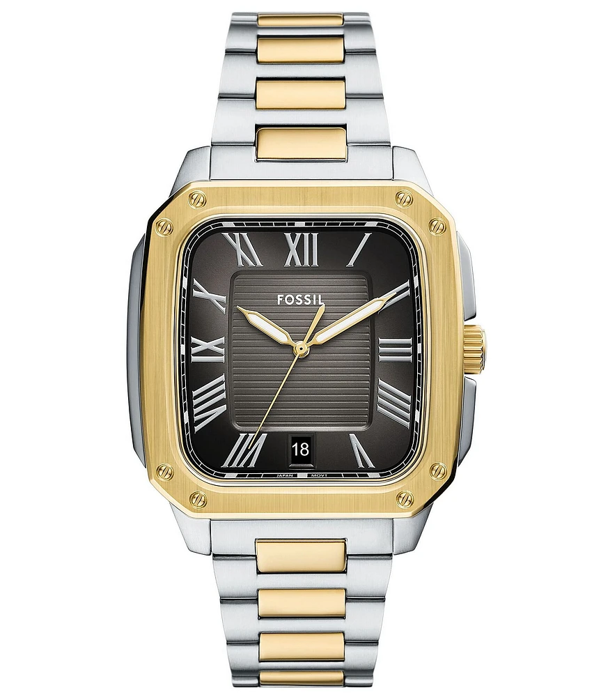Fossil Men's Crosby Three-Hand Date Two Tone Stainless Steel Bracelet Watch