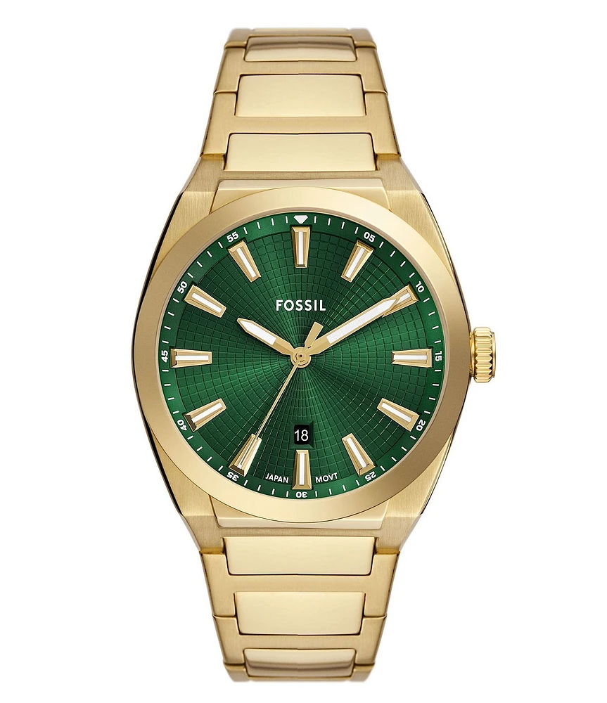 Fossil Men's Everett Three-Hand Gold-Tone Stainless Steel Bracelet Watch