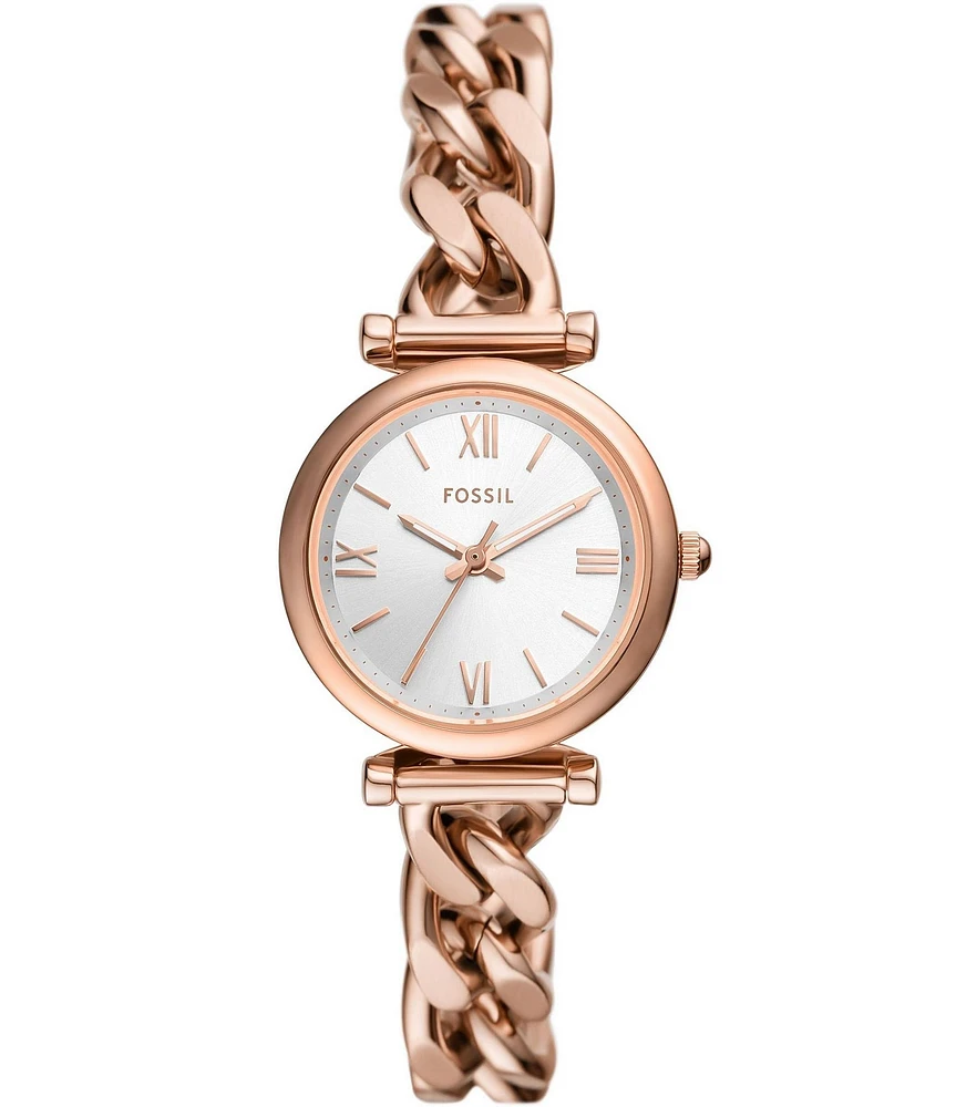 Fossil Women's Carlie Three-Hand Stainless Steel Chain Bracelet Watch